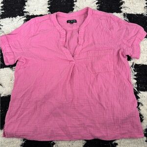 pink jcrew waffle tee